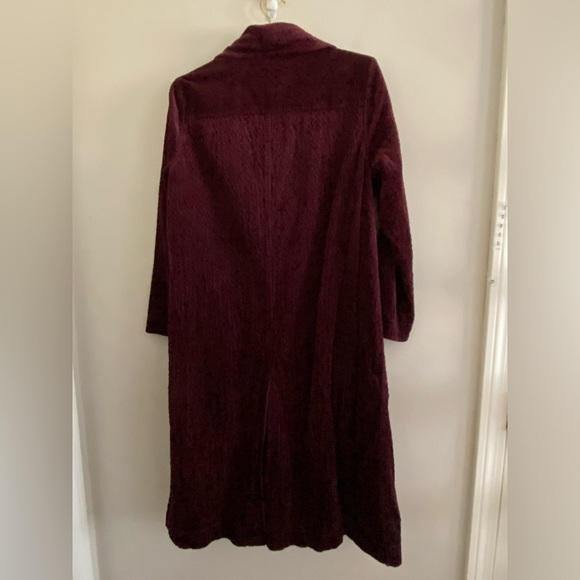 Anthropologie Corduroy Duster Jacket 10p petite size wine color - Picture 9 of 11